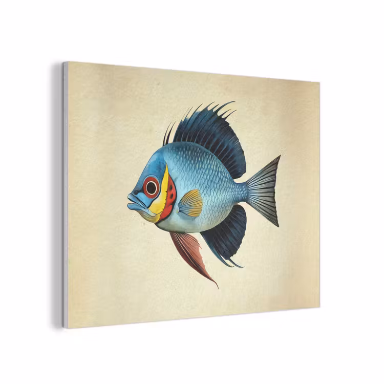 Blauw - Kieuwen - Vis - Illustratie PET vilt klein -3d