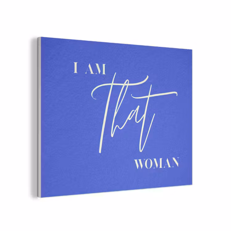 Blauw - I am that woman - Sierlijk - Minimalistisch PET vilt klein -3d