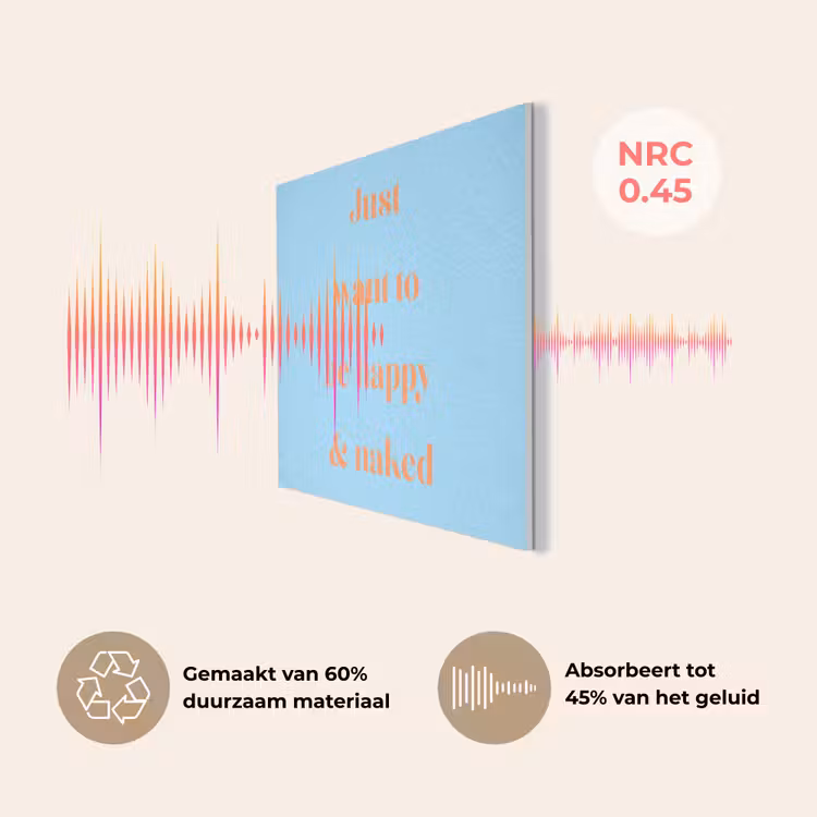 Blauw - Oranje - Just want to be happy & naked PET vilt klein -USP_NL