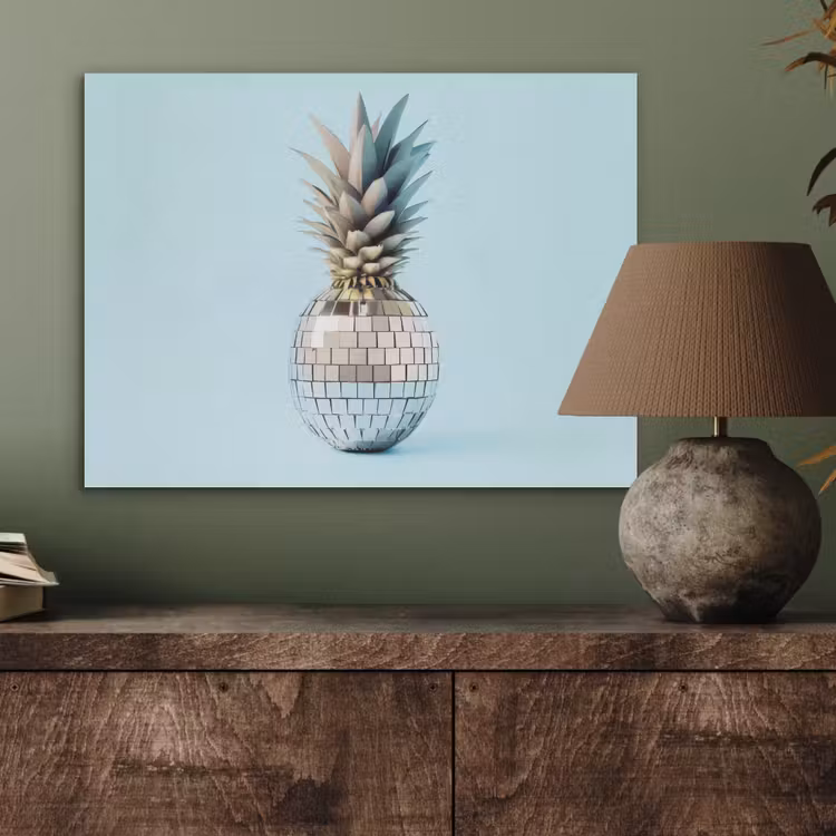 Blauw - Ananas - Disco - Discobal PET vilt klein -sfeer2