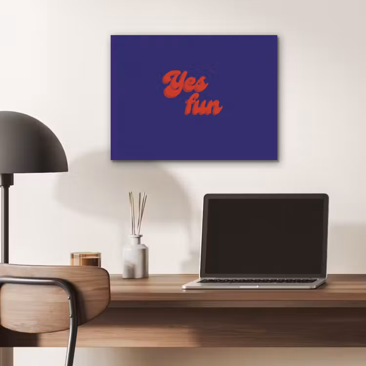 Blauw - Rood - Yes fun - 3D PET vilt klein -sfeer5