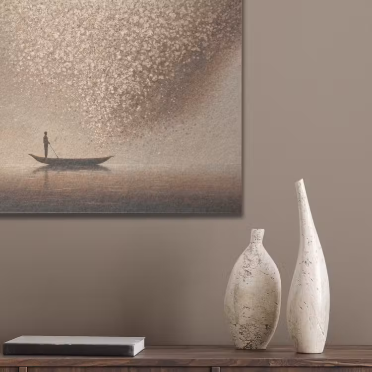 Bootje - Blaadjes - Goud - Water PET vilt klein -sfeer6_closeup