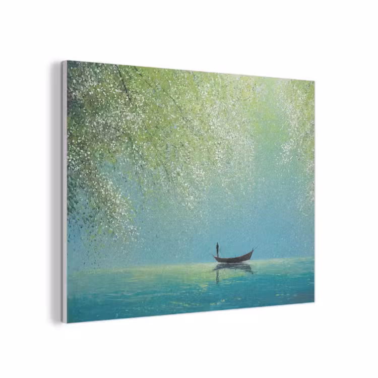 Bootje - Water - Bladeren - Bloesems PET vilt klein -3d