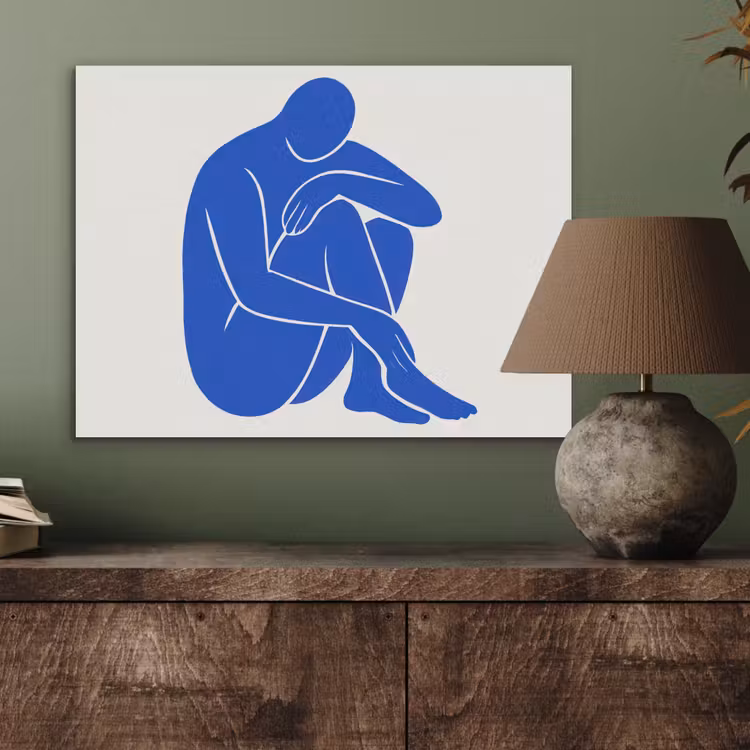 Lichaam - Abstract - Blauw PET vilt klein -sfeer2