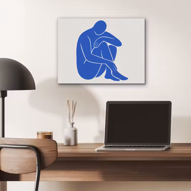 Lichaam - Abstract - Blauw PET vilt klein -sfeer5