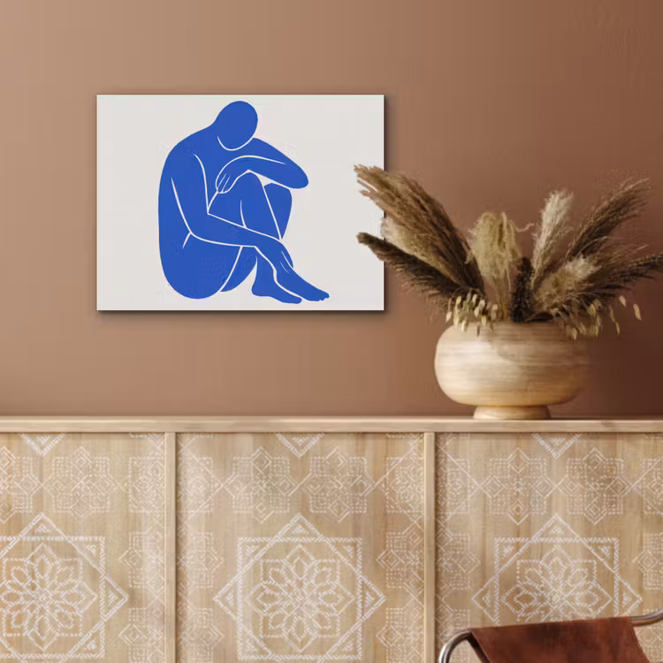 Lichaam - Abstract - Blauw PET vilt klein -sfeer4