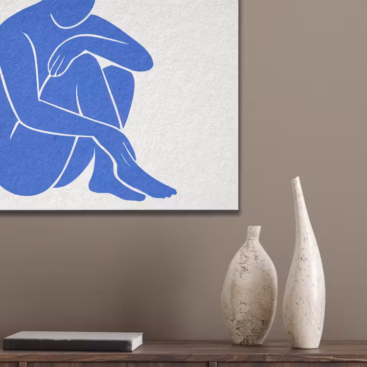 Lichaam - Abstract - Blauw PET vilt klein -sfeer6_closeup