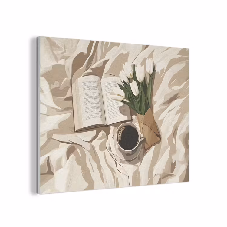 Boek - Illustratie - Tulpen - Koffie PET vilt klein -3d