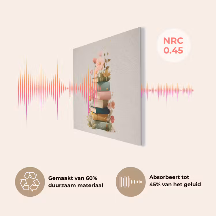 Boeken - Stapel - Bloemen - Kleurrijk PET vilt klein -USP_NL