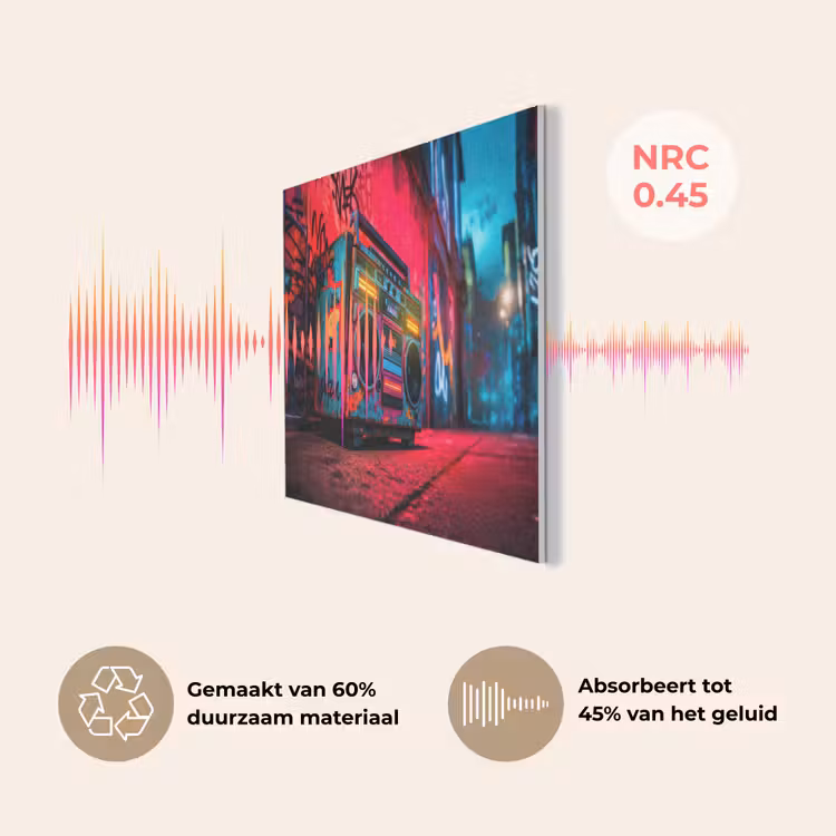 Boombox - Rood - Graffiti - Neon PET vilt klein -USP_NL