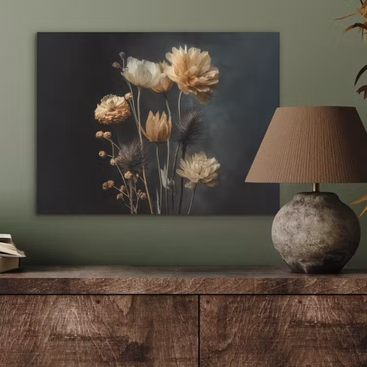 Boeket - Bloemen - Licht - Zwart PET vilt klein -sfeer2