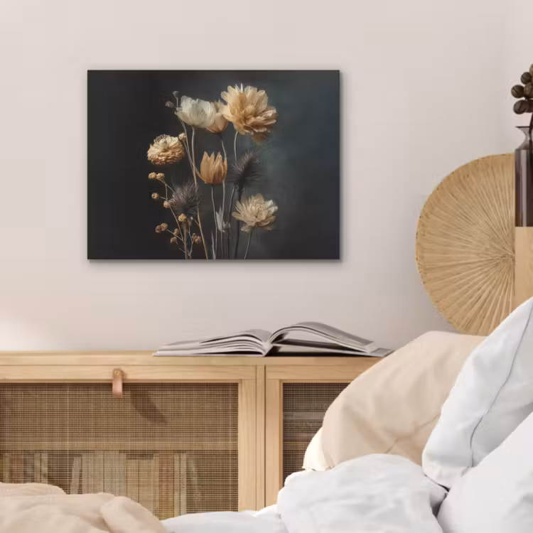Boeket - Bloemen - Licht - Zwart PET vilt klein -sfeer3