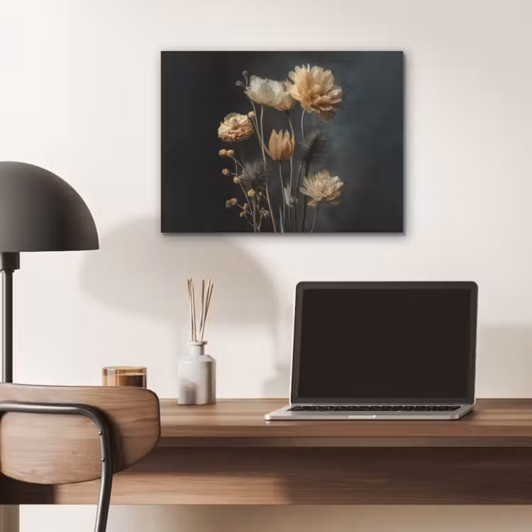 Boeket - Bloemen - Licht - Zwart PET vilt klein -sfeer5