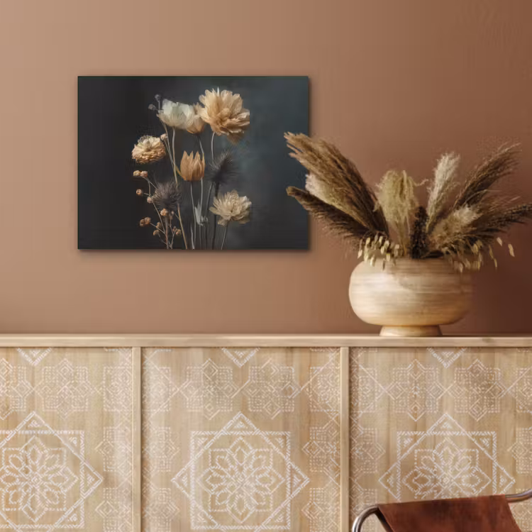 Boeket - Bloemen - Licht - Zwart PET vilt klein -sfeer4