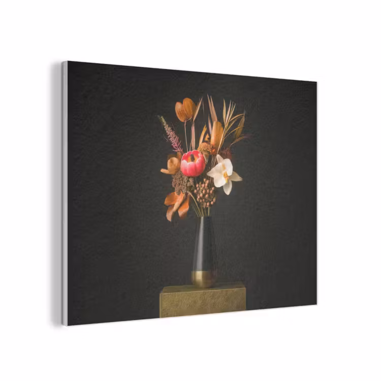 Boeket - Oranje - Gouden - vaas PET vilt klein -3d