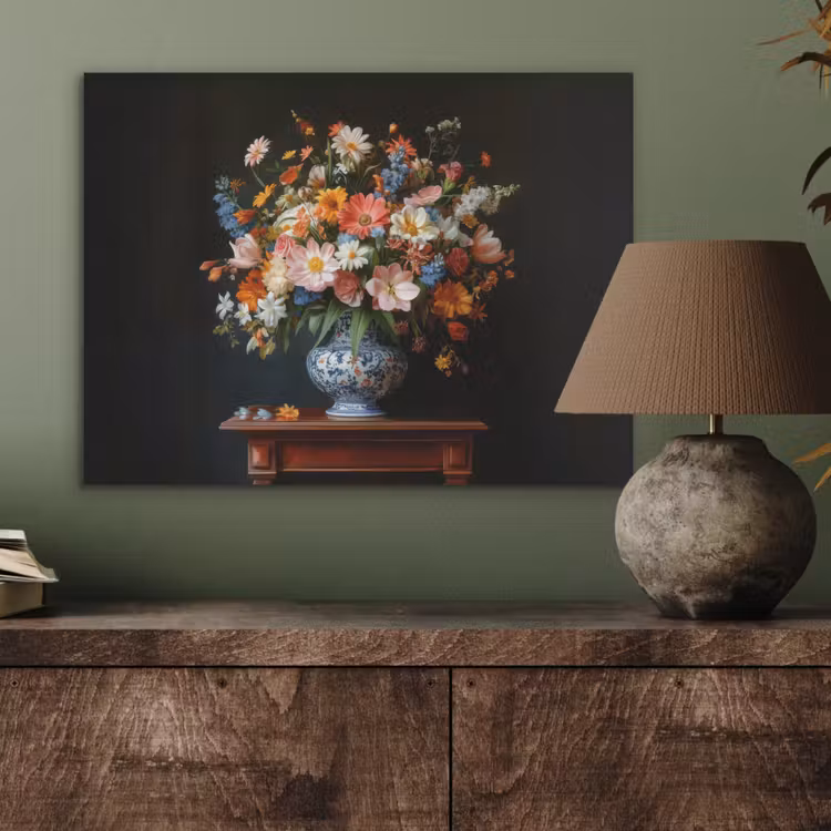 Boeket - Roze - Bloemen - Vaas PET vilt klein -sfeer2