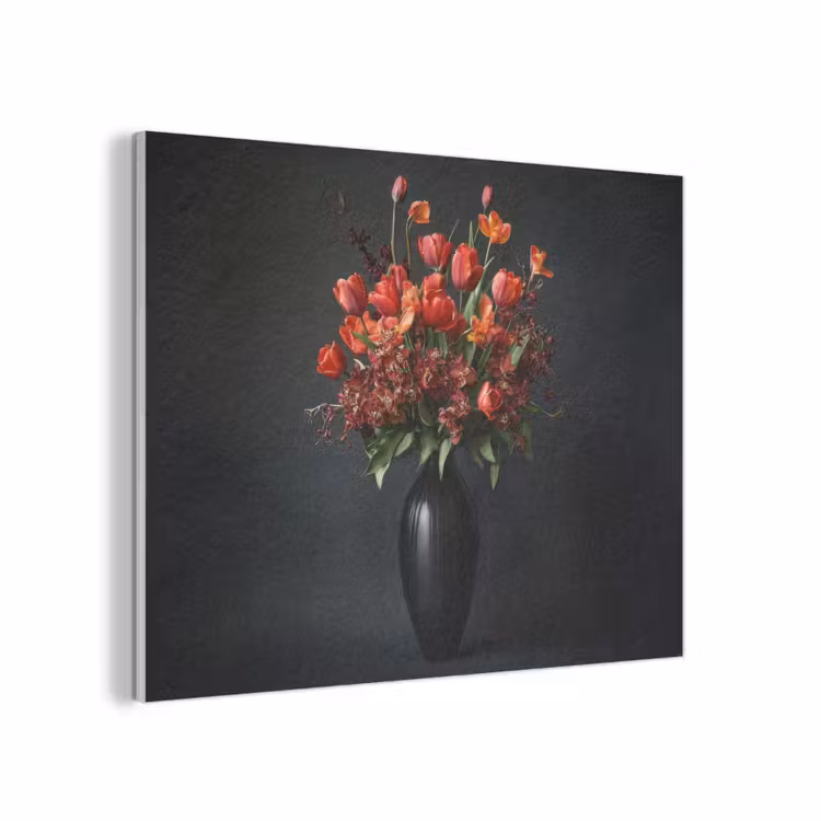 Boeket - Tulpen - Vaas - Rood PET vilt klein -3d