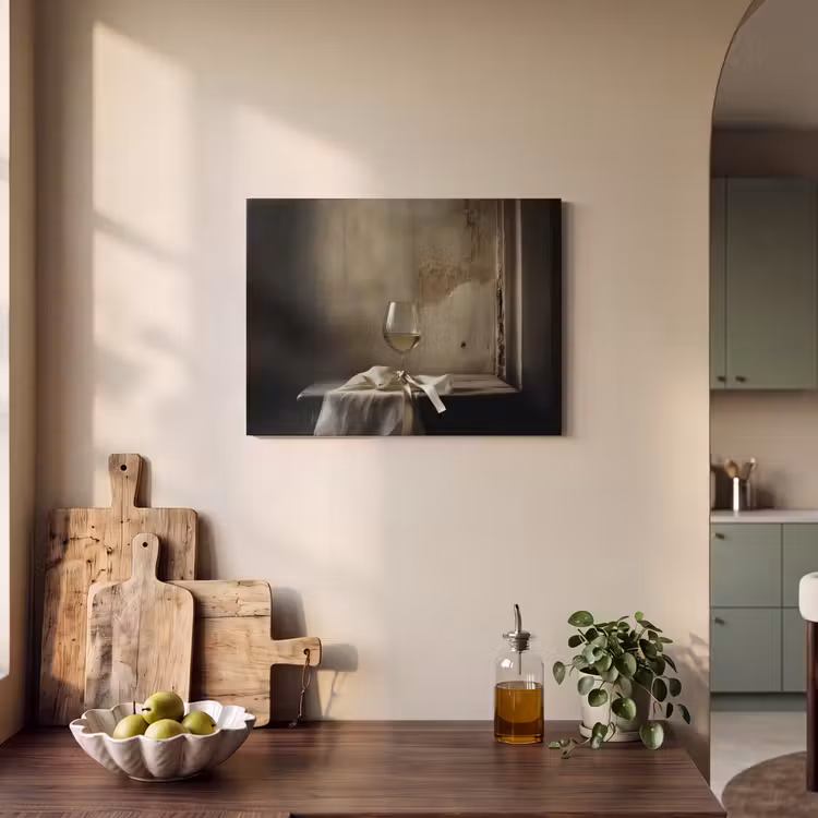 Strik - Beige - Witte - Wijn PET vilt klein -sfeer2