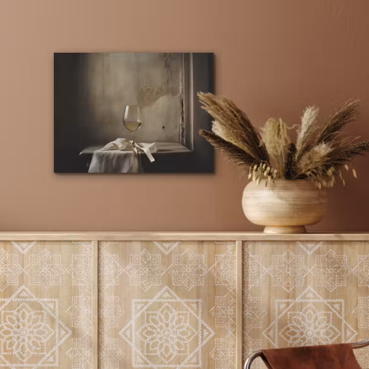 Strik - Beige - Witte - Wijn PET vilt klein -sfeer4
