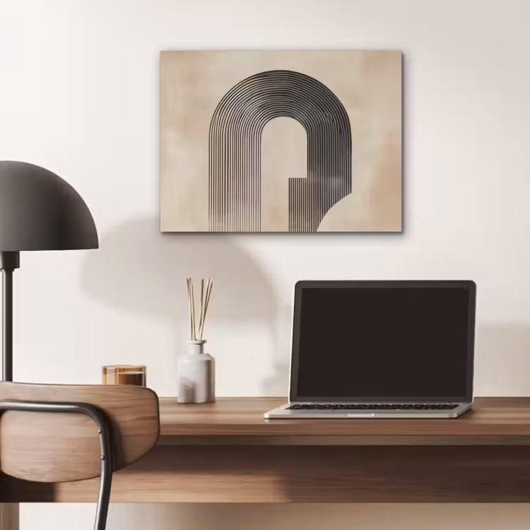 Boog -  Strepen - Minimalistisch - Zwart PET vilt klein -sfeer5