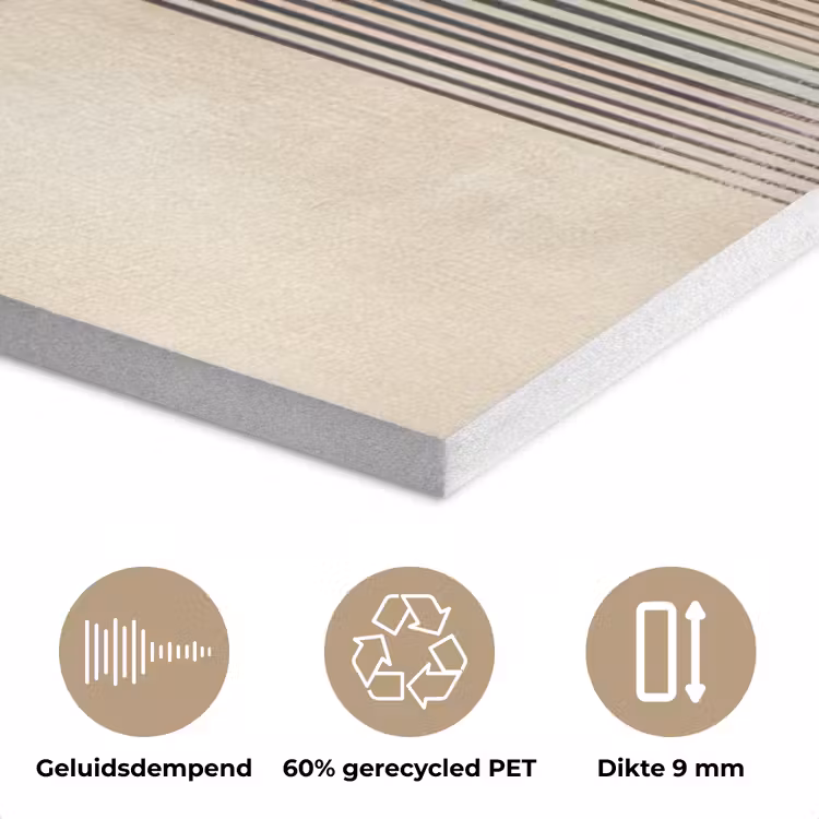 Boog -  Strepen - Minimalistisch - Zwart PET vilt klein -closeup_NL