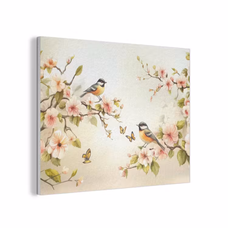 Takken - Bloemen - Vogeltjes - Roze PET vilt klein -3d