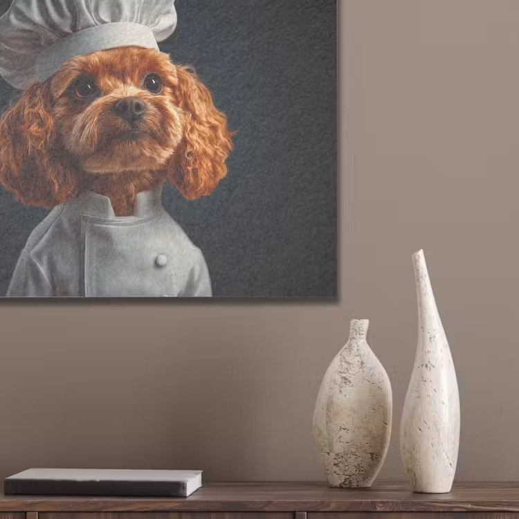 Bruin - Kok - Hondje PET vilt klein -sfeer6_closeup