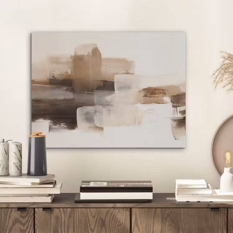 Penseelstreken - Abstract landschap - Rust PET vilt klein -sfeer1
