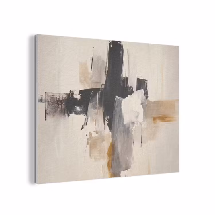 Penseelstreken - Ruw - Abstract - Beige PET vilt klein -3d