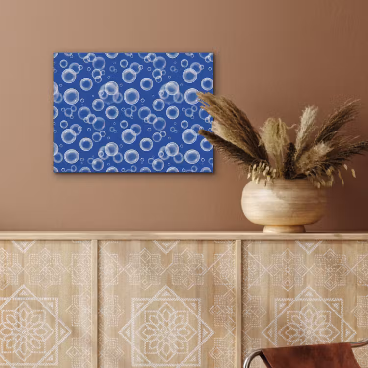 Bubbels - Patroon - Blauw PET vilt klein -sfeer4