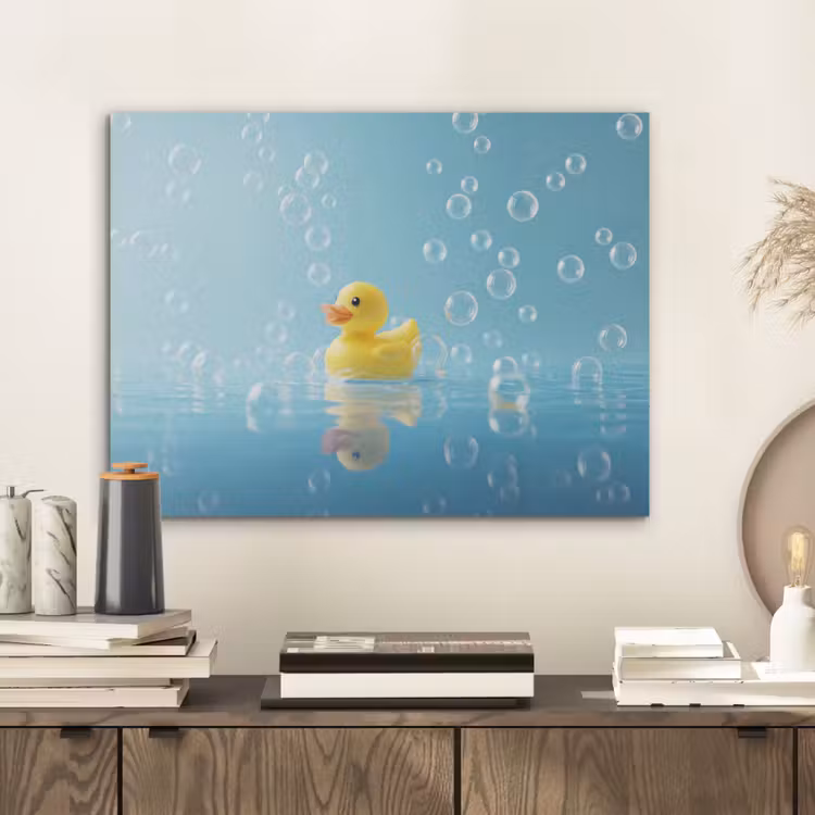 Bubbels - Badeend - Geel PET vilt klein -sfeer1