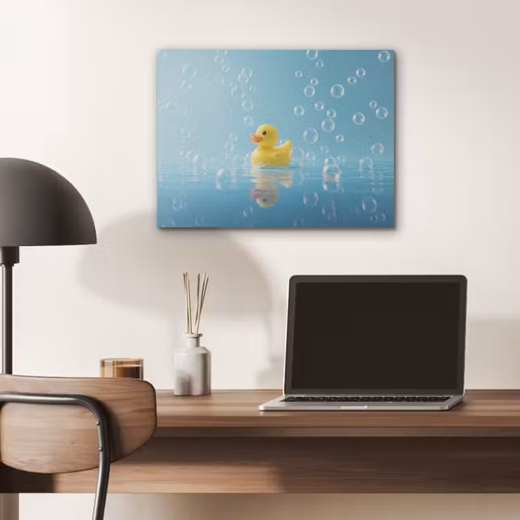 Bubbels - Badeend - Geel PET vilt klein -sfeer5
