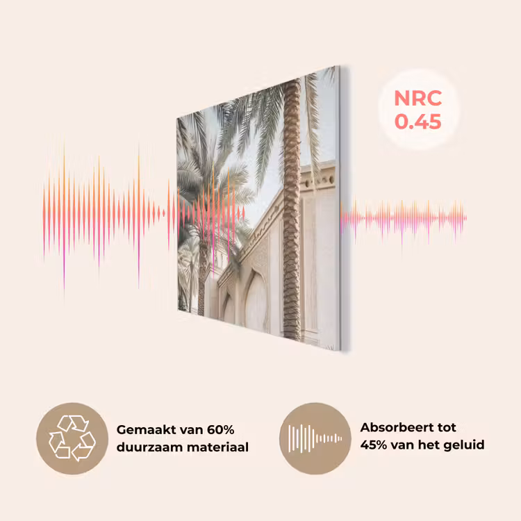 Gebouw - Palmbomen - Beige - Zon PET vilt klein -USP_NL