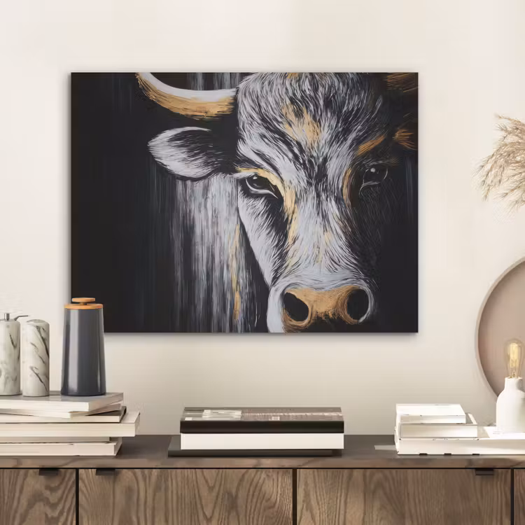 Stier - Hoorns - Snuit - Goud PET vilt klein -sfeer1
