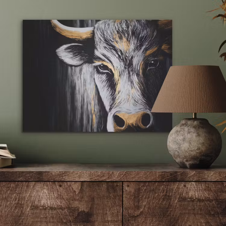 Stier - Hoorns - Snuit - Goud PET vilt klein -sfeer2