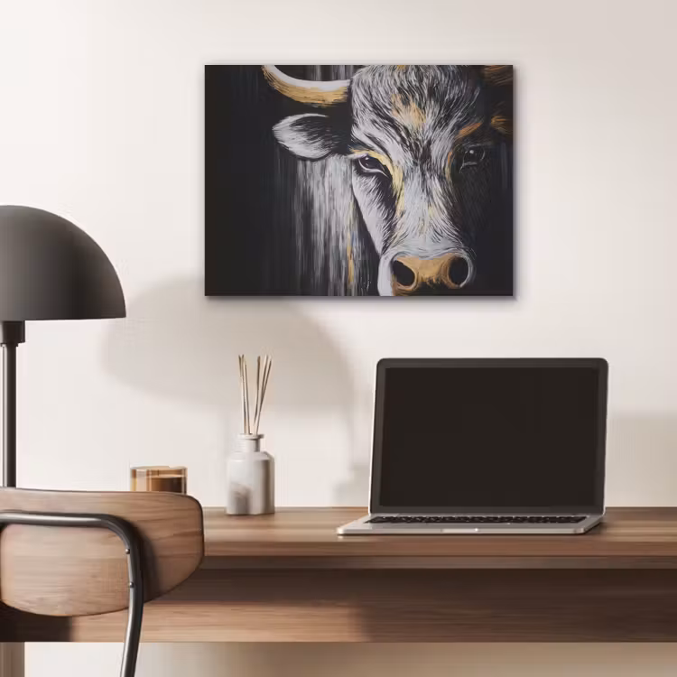 Stier - Hoorns - Snuit - Goud PET vilt klein -sfeer5