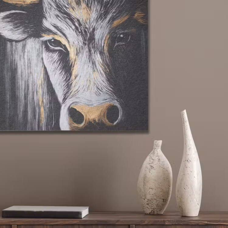 Stier - Hoorns - Snuit - Goud PET vilt klein -sfeer6_closeup