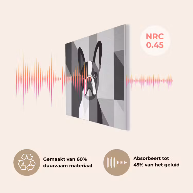 Buldog - Zwart - Abstract - Vlakken PET vilt klein -USP_NL