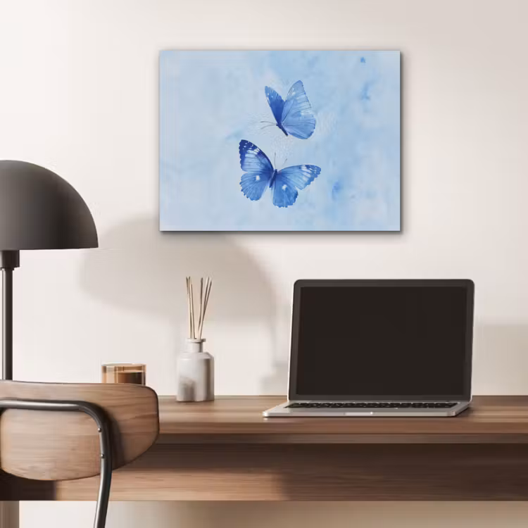 Vlinders - Sierlijk - Blauw PET vilt klein -sfeer5