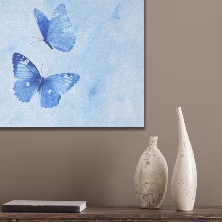 Vlinders - Sierlijk - Blauw PET vilt klein -sfeer6_closeup