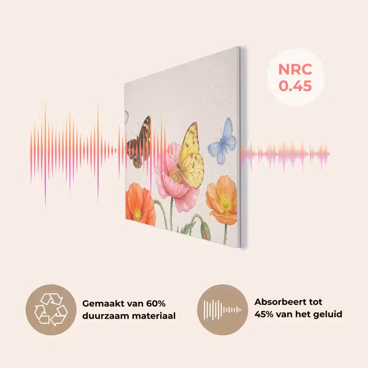 Vlinders - Klaprozen - Illustratie - Kleurrijk PET vilt klein -USP_NL