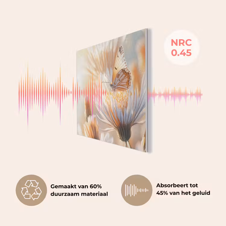 Vlinder - Bloem - Oranje PET vilt klein -USP_NL