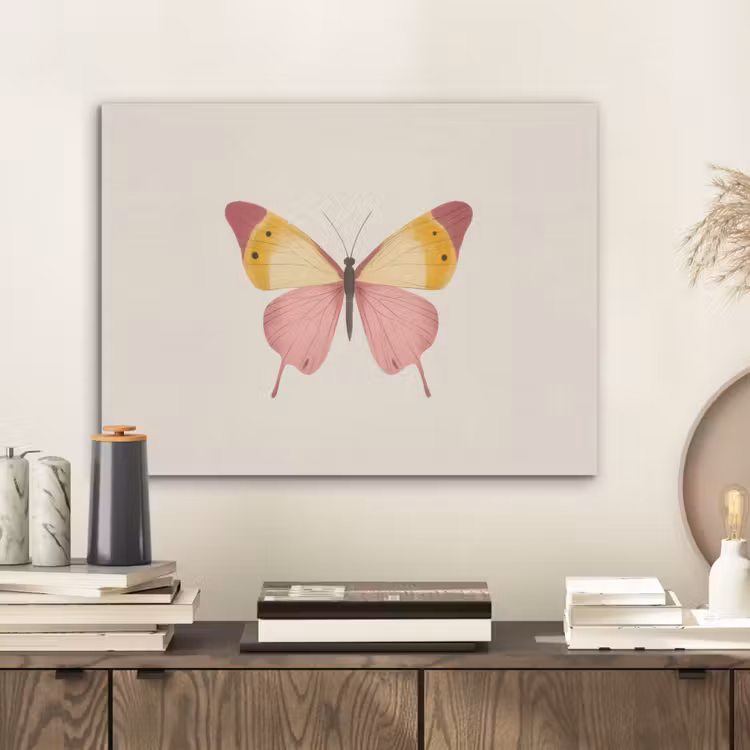 Vlinder - Illustratie - Roze PET vilt klein -sfeer1
