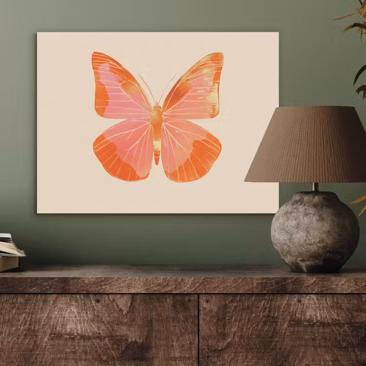 Vlinder - Minimalistisch - Roze PET vilt klein -sfeer2