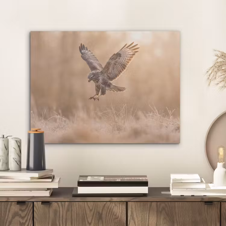 Buizerd - Roofvogel - Natuur - Bruin PET vilt klein -sfeer1