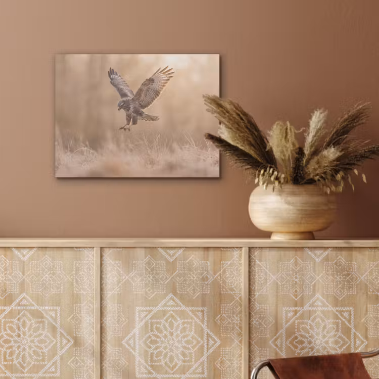 Buizerd - Roofvogel - Natuur - Bruin PET vilt klein -sfeer4