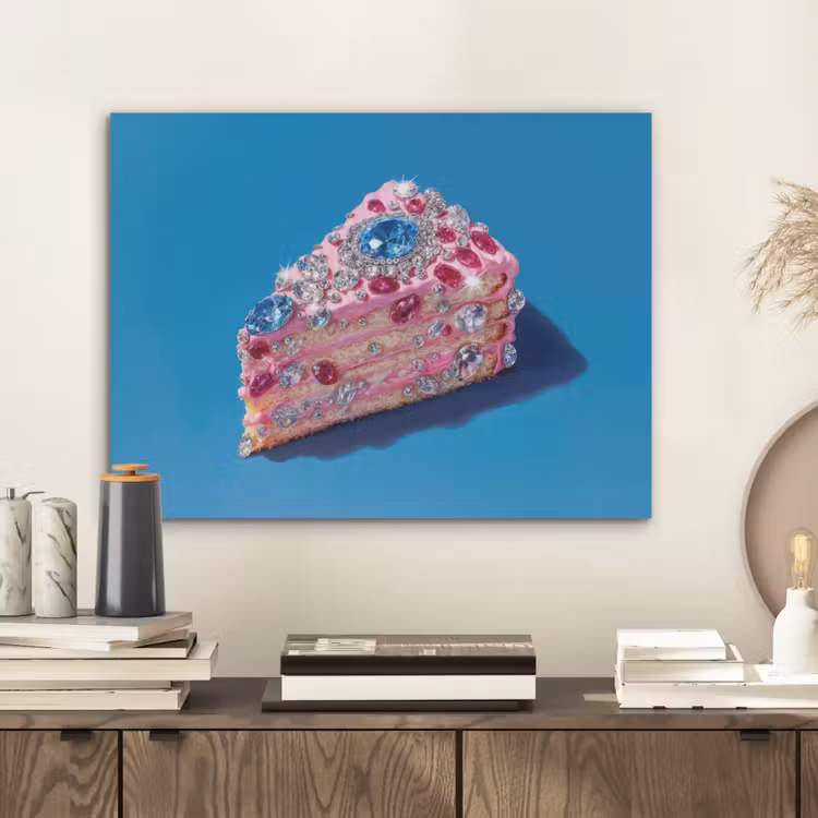 Taart - Edelstenen - Glitters - Roze PET vilt klein -sfeer1