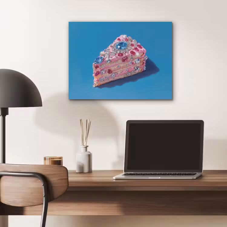 Taart - Edelstenen - Glitters - Roze PET vilt klein -sfeer5