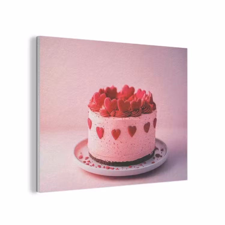 Taart - Hart - Roze PET vilt klein -3d