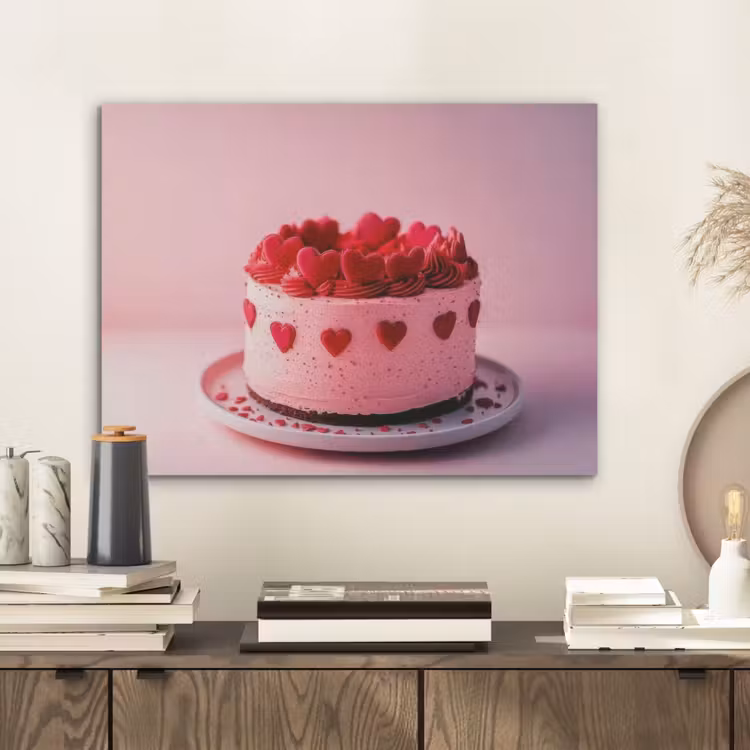 Taart - Hart - Roze PET vilt klein -sfeer1